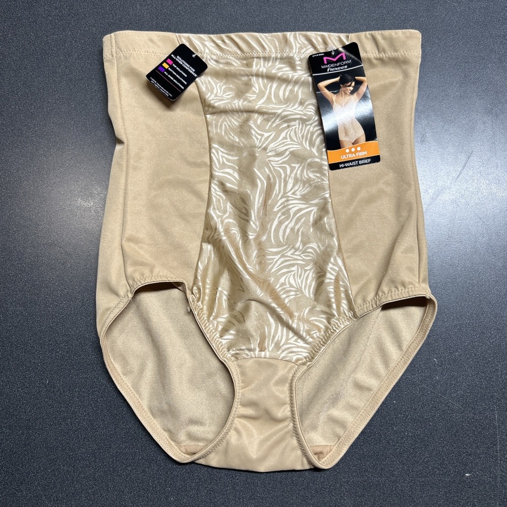 Maidenform Flexees Women's L Tummy Solutions Shapewear Brief Beige New
